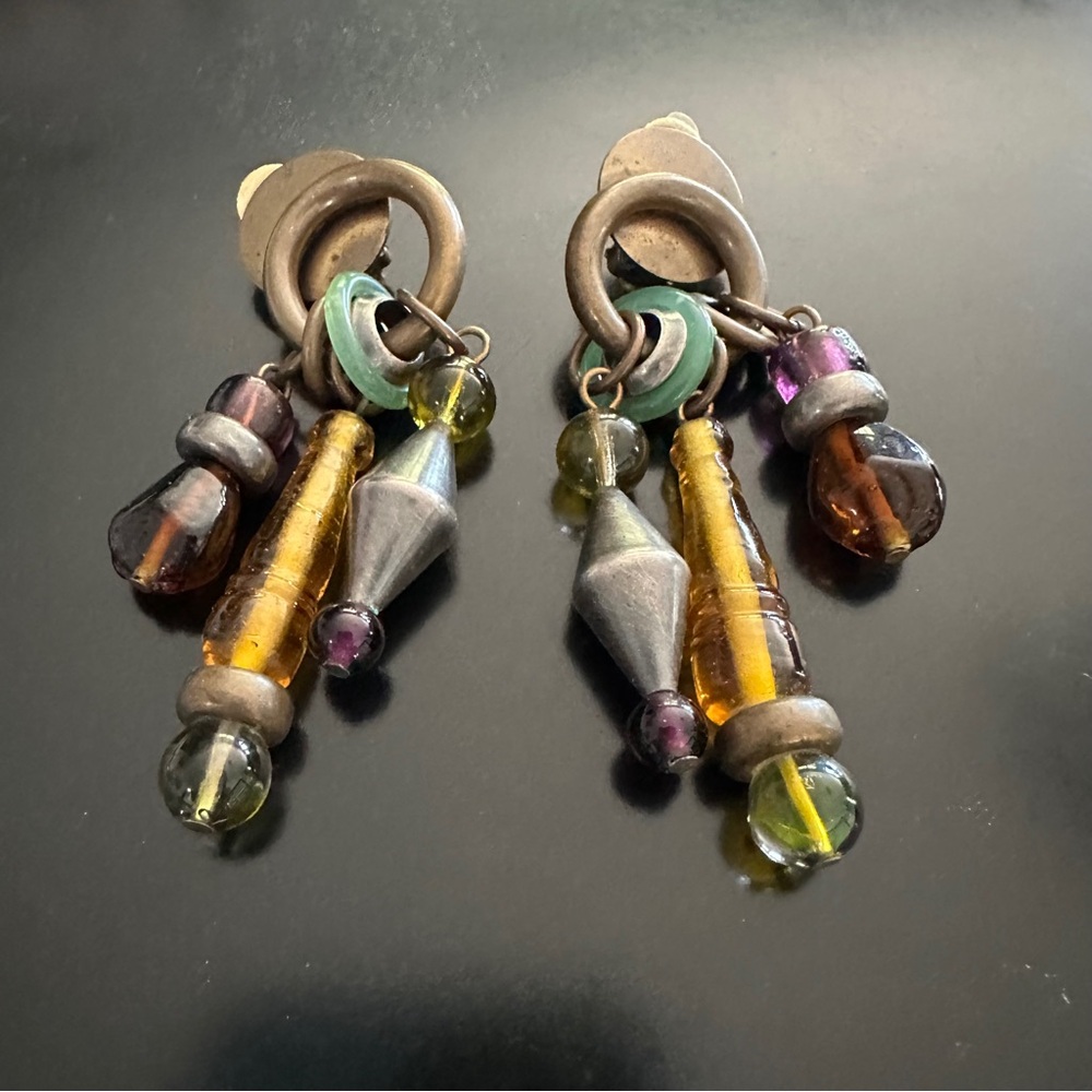 Artsy boho glass bead earrings